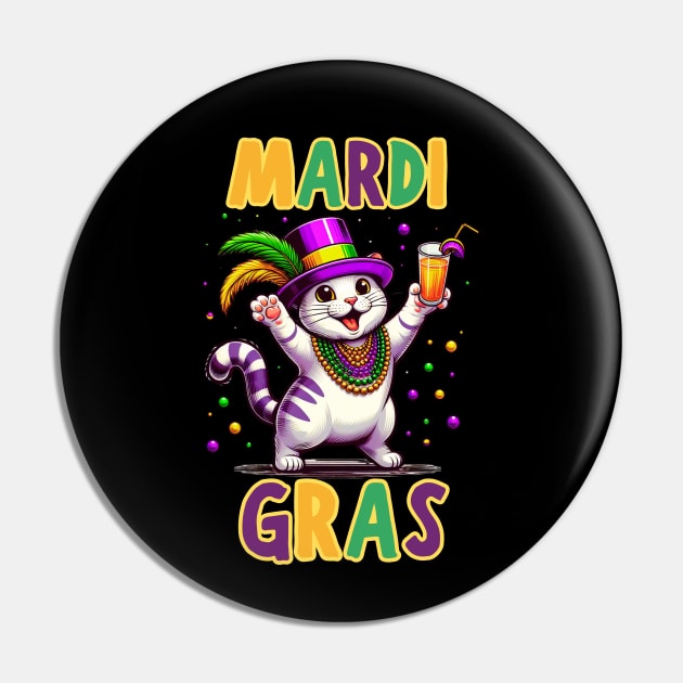 Cats Kitten Kitty Mardi Gras Festival Party Cat Lover Pin by Figurely creative