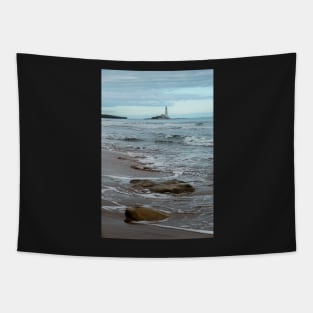 St marys lighthouse whitley bay from the beach Tapestry