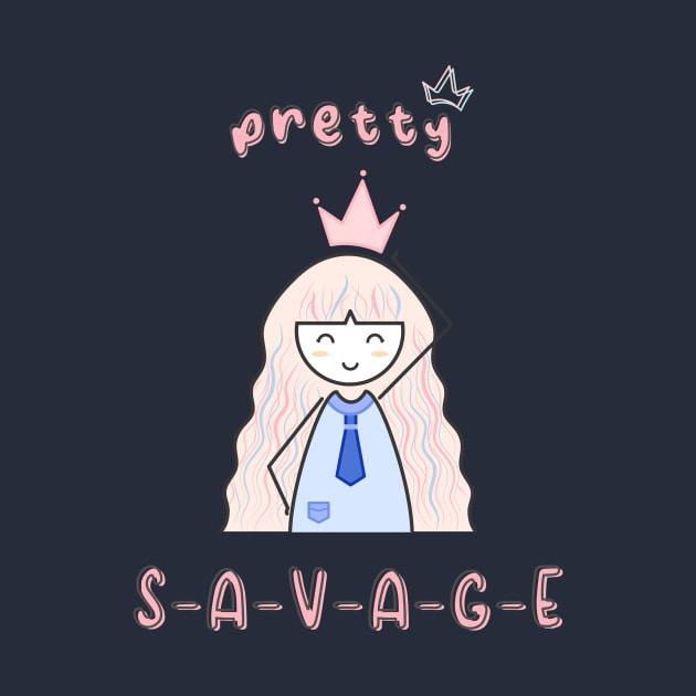 Aesthetic Pretty Savage Crown Girl Logo Design by Al-loony