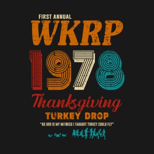 Thanksgiving Day WKRP Turkey Drop 1978 in Cincinnati Distressed T-Shirt