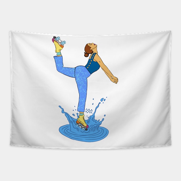 Aquarius Rollergirl Tapestry by Hotanist