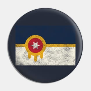 Tulsa Flag - Distressed T Shirt Pin