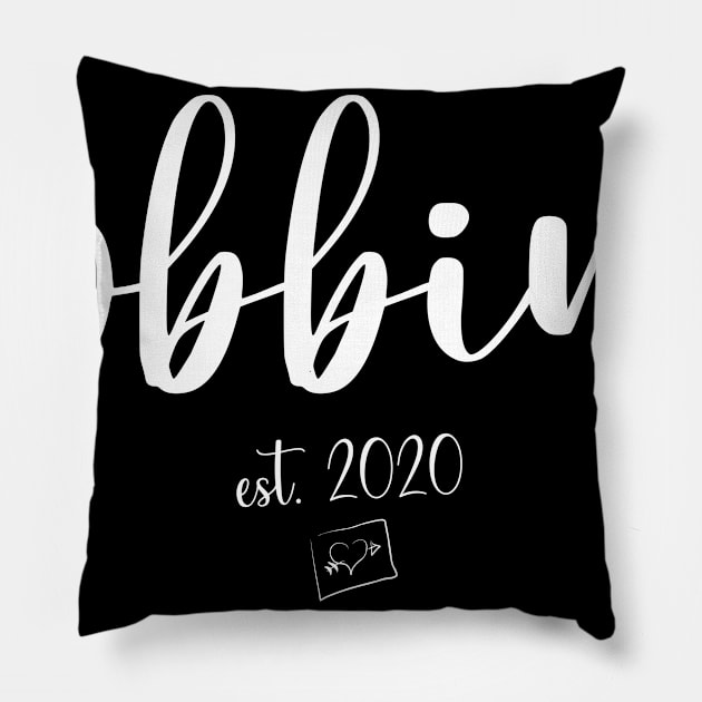 Robbins Second Name, Robbins EST. 2020, Robbins Second Name Pillow by confoundca