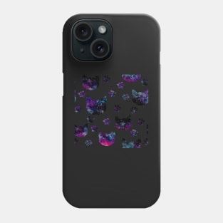 Galaxy and Cat's Footprints Phone Case