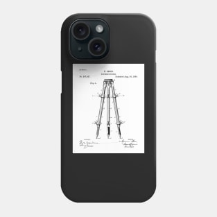 Surveyor Tripod Patent - Land Surveying Geology Geography Art - White Phone Case