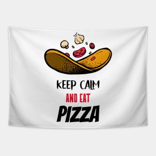 keep calm and eat pizza Tapestry