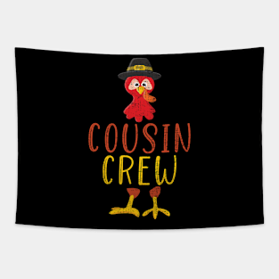 Thanksgiving cousin crew with cool turkey for family holiday Tapestry