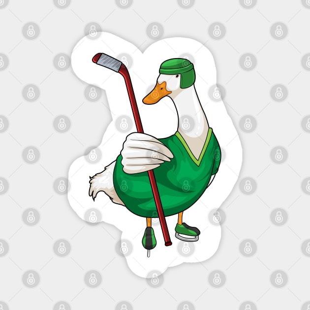 Duck Ice hockey Ice hockey stick Magnet by Markus Schnabel