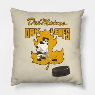 Defunct Des Moines Oak Leafs Hockey Team Pillow