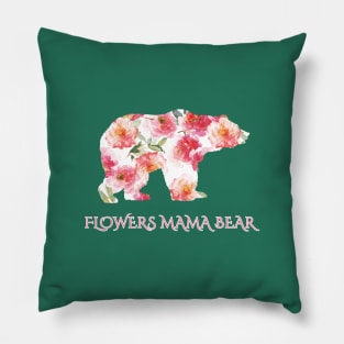 Flowers Mama Bear Beautiful Colorful Design Gift Pillow