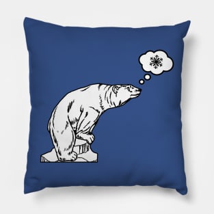 Polar bear misses the snow Pillow