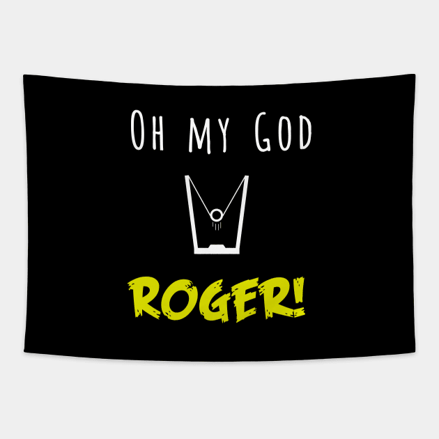 Oh My God Roger Sling Shot Catapult Grandma Tapestry by SzarlottaDesigns