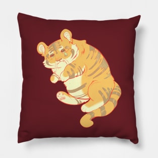 sad cat chonky tiger Pillow