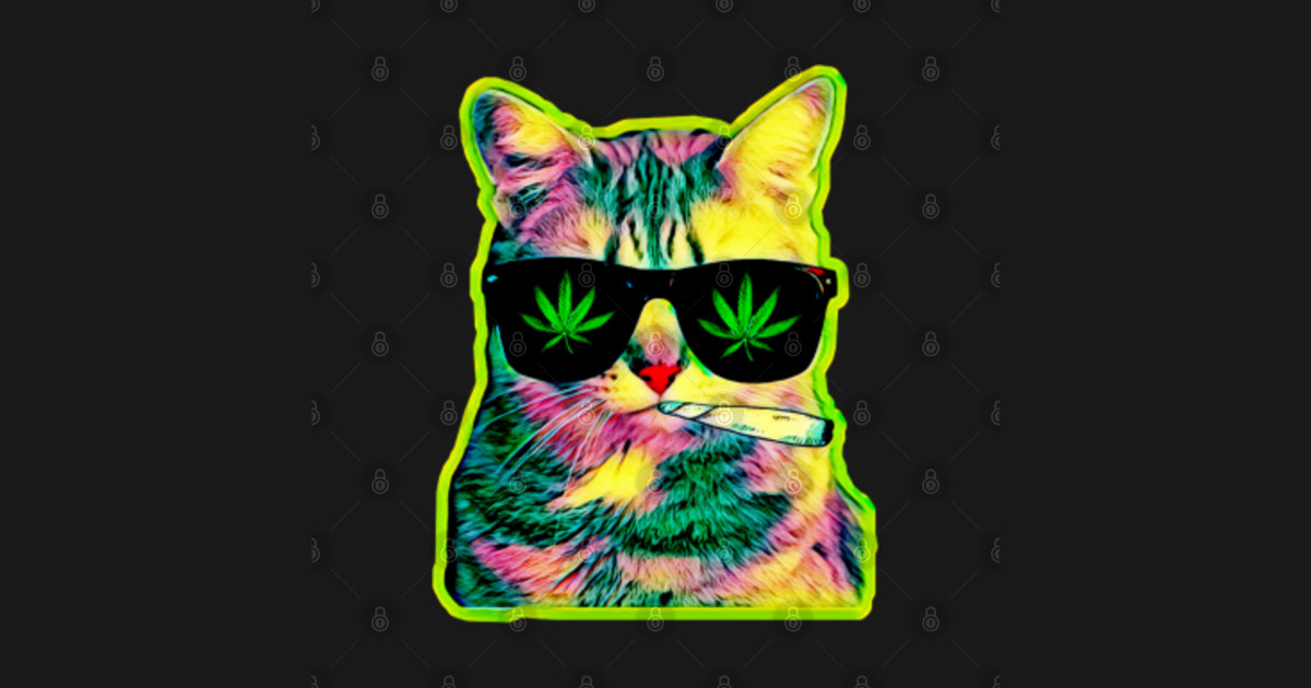 cat smoking a joint Cat Smoking A Joint TShirt TeePublic