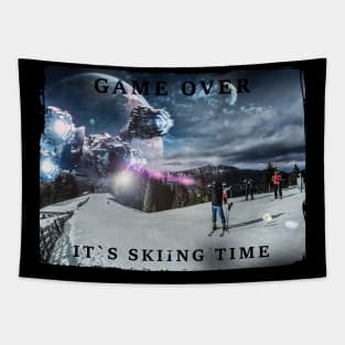 skiing time Tapestry