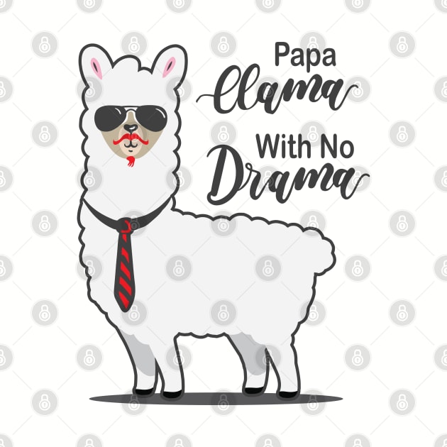 Papa Llama With No Drama by Alema Art