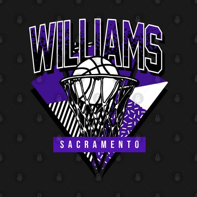 Sacramento Basketball Throwback 90s Williams by funandgames