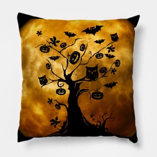 Happy Halloween Scary Tree Pillow