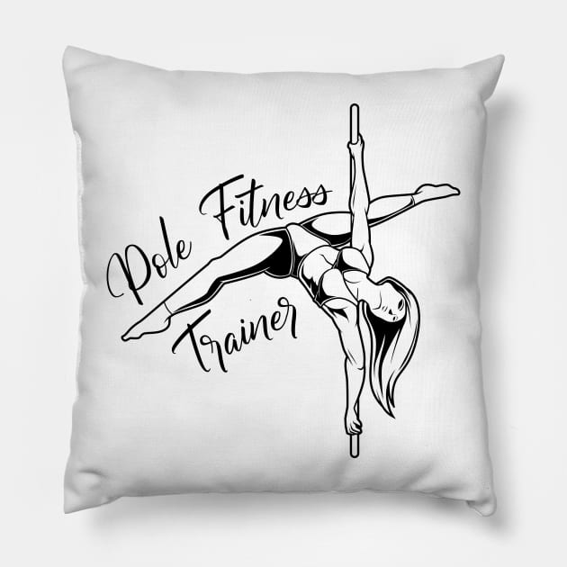 Pole Fitness Trainer Pillow by Modern Medieval Design