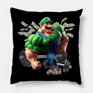 Green Super Gym Bro Pillow