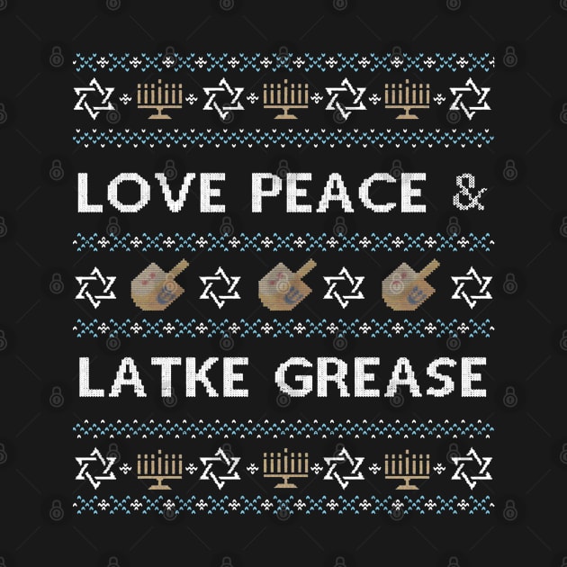 Hanukkah Ugly Sweater Love Peace Happy Holidays by BoongMie