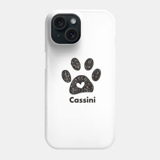 Cassini name made of hand drawn paw prints Phone Case