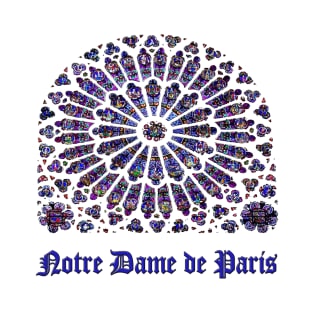 Notre Dame de Paris Cathedral.  Stained Glass Rose Window T-Shirt