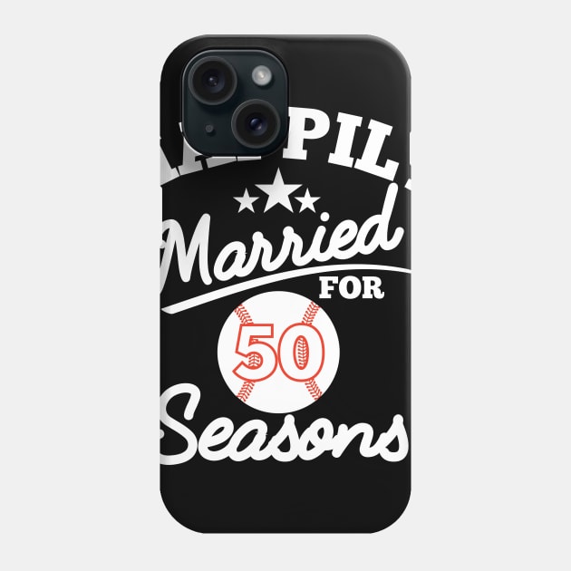 Happily married for 50 seasons, golden wedding anniversary gift Phone Case by RusticVintager