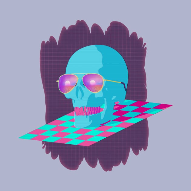 Vaporwave Skull by AxiomDesign