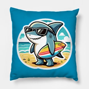 Shark Surfer Pillow