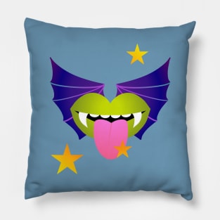 Vampire Kisses the Night - GREEN Pillow