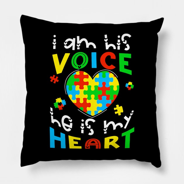 I Am His Voice He Is My Heart Pillow by NatalitaJK