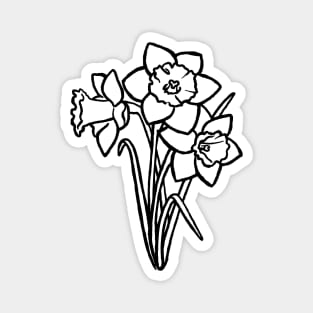 Daffodil Line Art Magnet