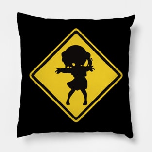 Warning sign - loli god’s v2 Pillow