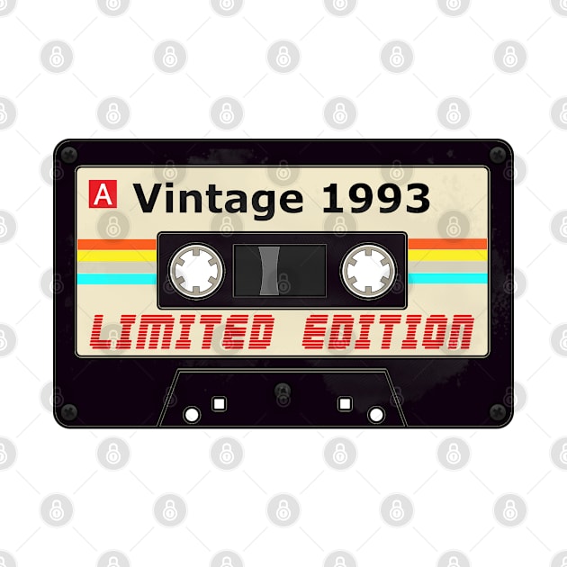 Vintage 1993 Limited Edition Tee Retro Cassette Tape by jonathanptk