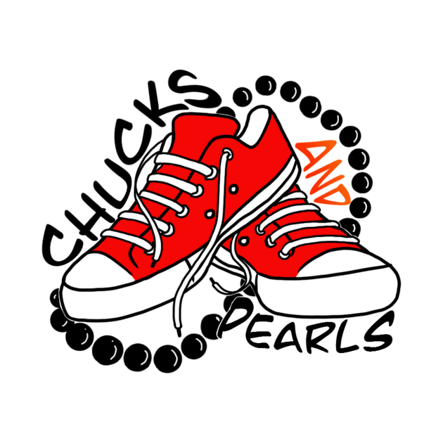 Chucks and Pearls 2021 kamala harris T-Shirt by MustacheDesign