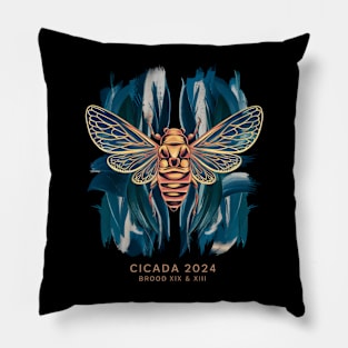 "Cicada 2024 Brood XIX & XIII" Tee - Nice Design Pillow