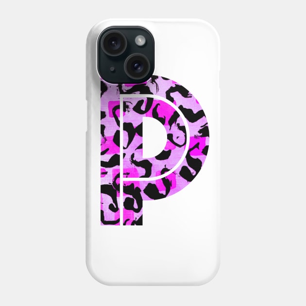 Letter P Watercolour Leopard Print Alphabet Phone Case by Squeeb Creative