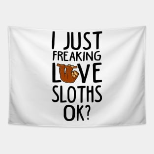 Love Sloth. Funny Sloth Lover Gift Tapestry