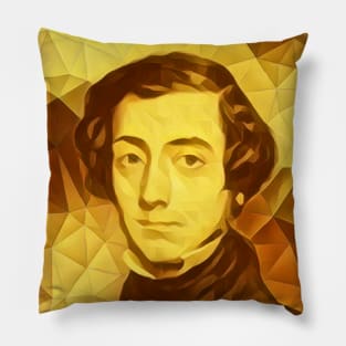 Alexis de Tocqueville Golden Portrait | Alexis de Tocqueville Artwork 9 Pillow