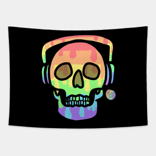 Skull and Headphones!! Tapestry