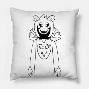 Asriel Undertale Simple Black and White Design Pillow