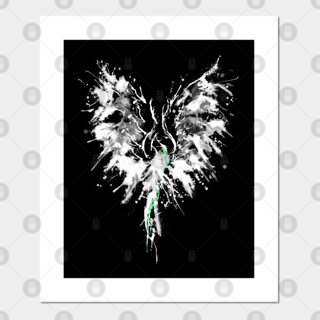 Phoenix Abstract Painting Bird White 1 Phoenix Bird Posters