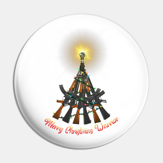 Merry Christmas Warrior (green) Pin by Cataraga