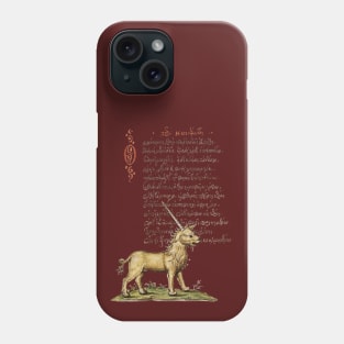 The Unicorn - Ancient Greek Manuscript Phone Case