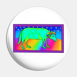 Bad Medieval Art Disgruntled Disco Rainbow 90s Frank Style Sheep Pin