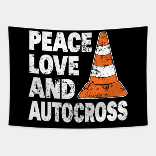 Peace Love And Autocross I Cone And Racing Design Autocross Tapestry