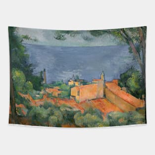 L'Estaque with Red Roofs by Paul Cezanne Tapestry