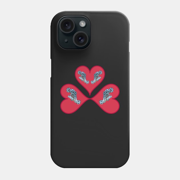 Cute motif of a fish | Small fish in a red heart | | Black Background | Phone Case by Ute-Niemann