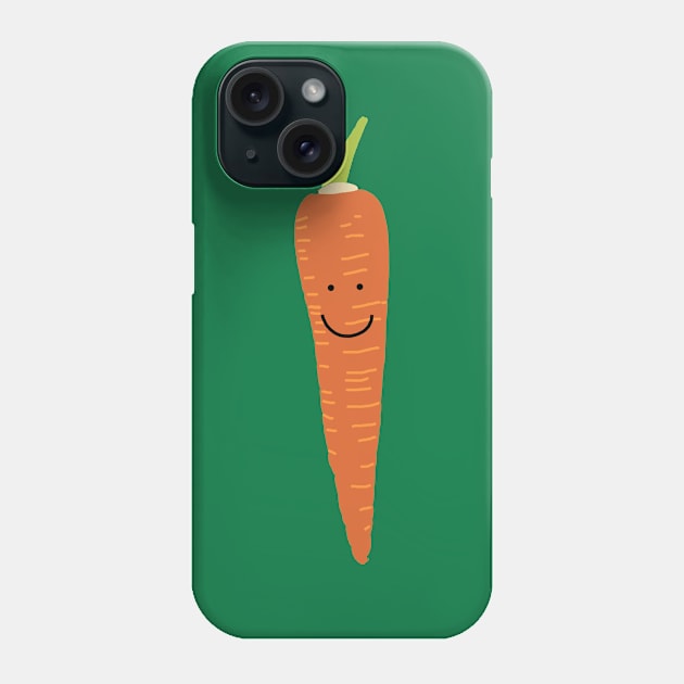 Happy Carrot Smiley Face Phone Case by ellenhenryart